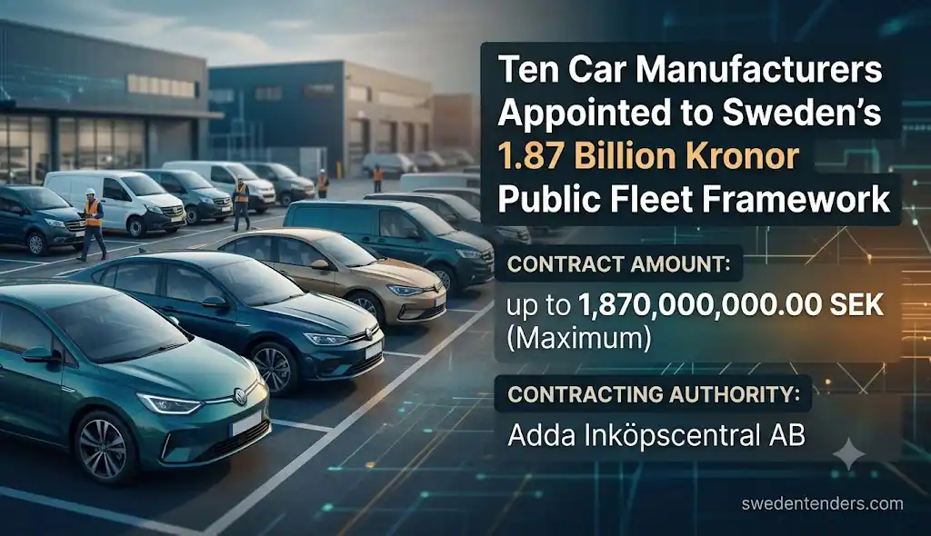 Ten Car Manufacturers Appointed to Sweden's 1.87 Billion Kronor Public Fleet Framework