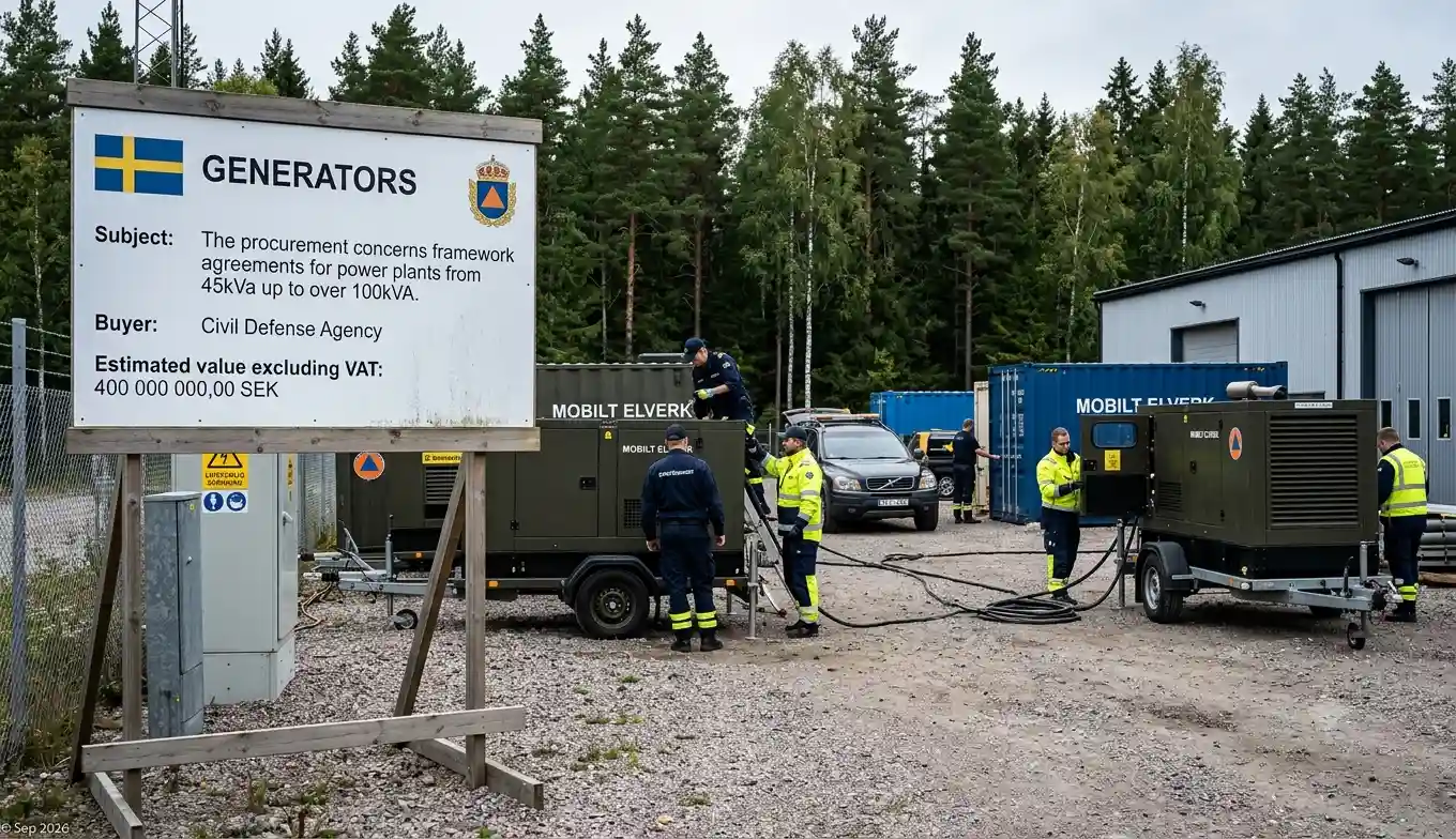 Sweden's Civil Defence Agency Locks In 400 Million Kronor Generator Framework