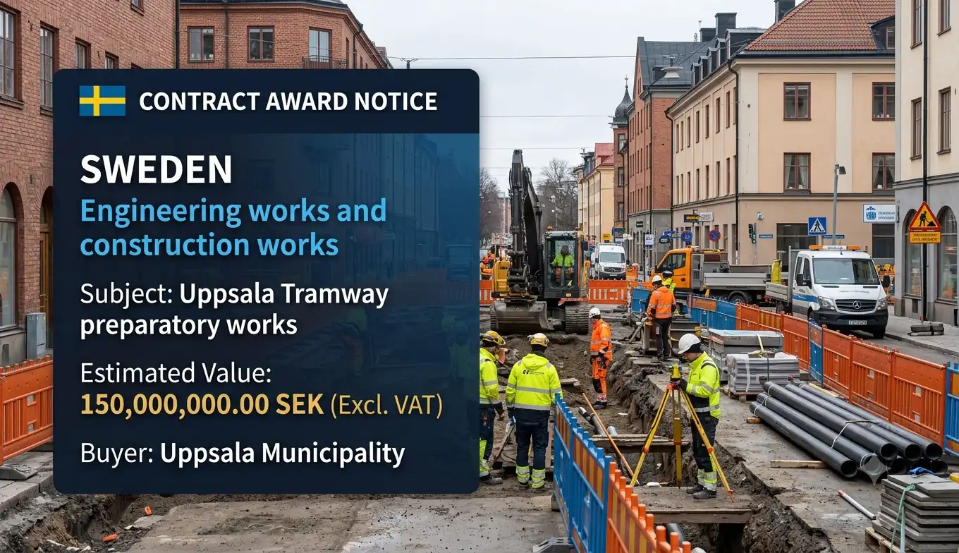 SH Bygg Sten & Anläggning Secures 115 Million SEK Contract for Uppsala Tramway Utility Relocation
