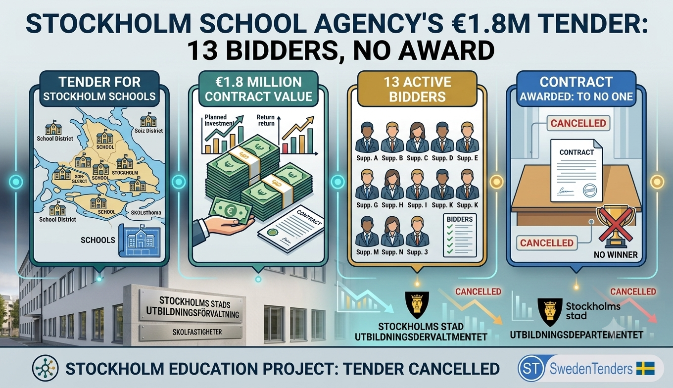 Stockholm's School Building Agency Ran a €1.8 Million Tender With 13 Bidders And Awarded It to No One