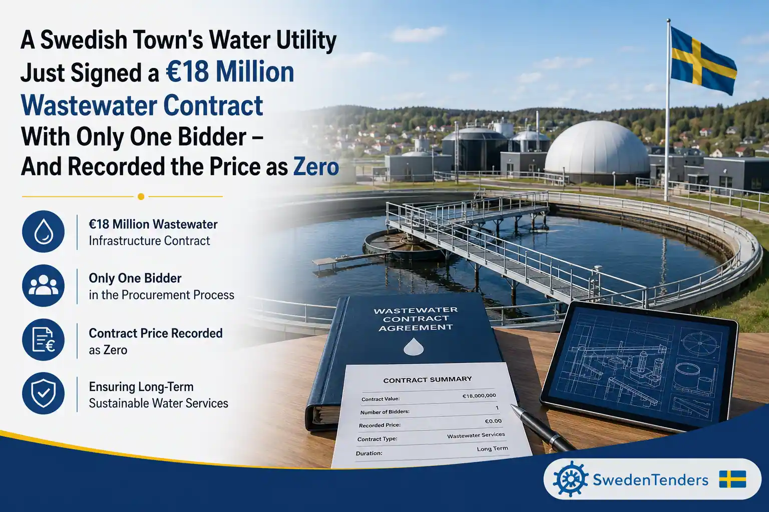 A Swedish Town's Water Utility Just Signed a €18 Million Wastewater Contract With Only One Bidder - And Recorded the Price as Zero