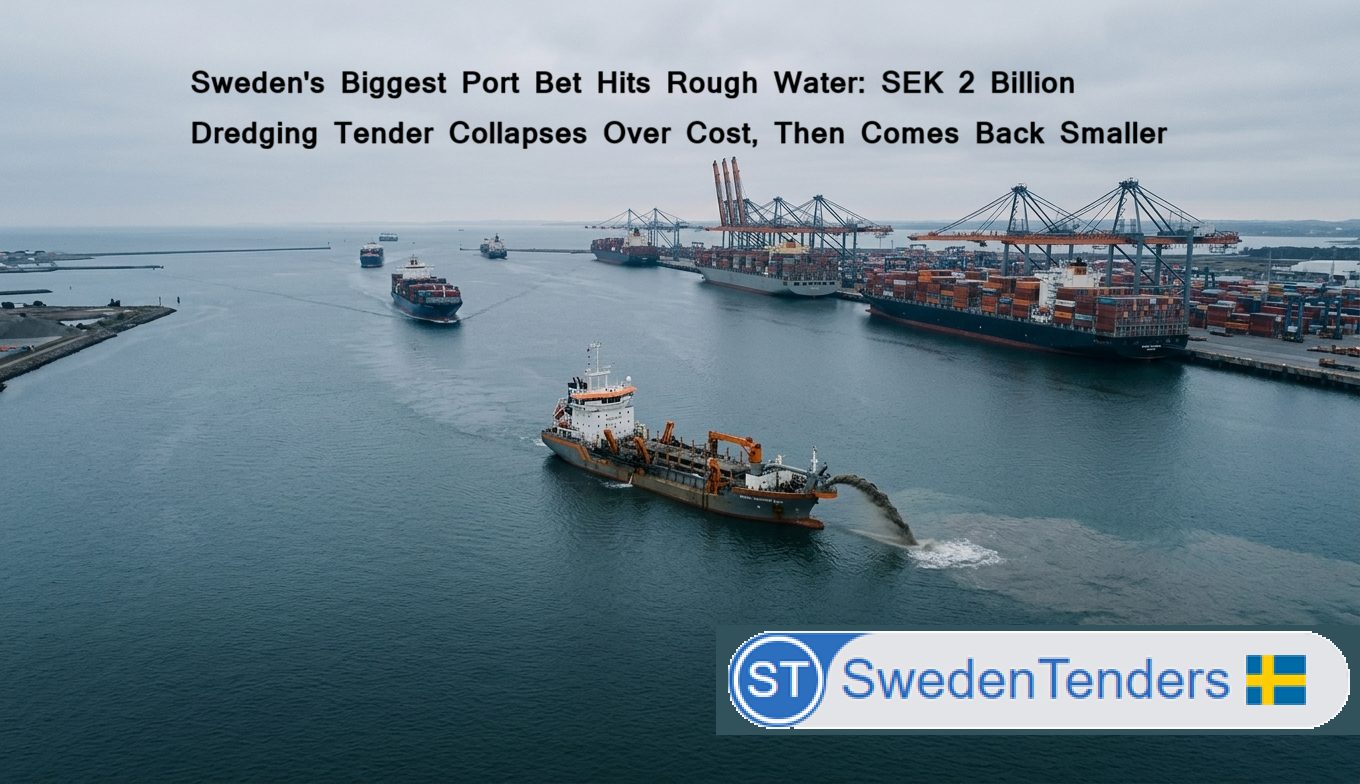 Sweden's Biggest Port Bet Hits Rough Water: SEK 2 Billion Dredging Tender Collapses Over Cost, Then Comes Back Smaller
